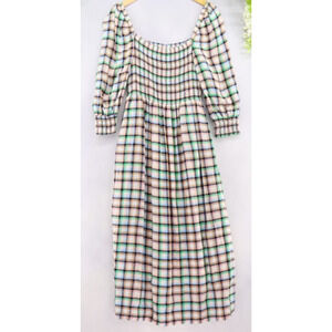Anthropologie Multicolor Plaid Midi Dress